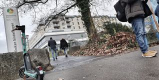 Der Eingang des Sindelfinger Krankenhauses.