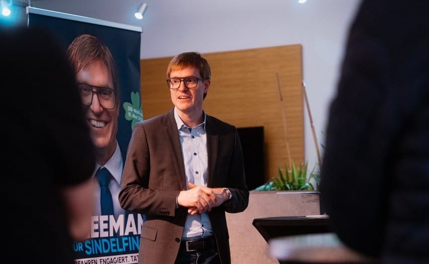 Markus Kleemann beim Unternehmerabend in Darmsheim.