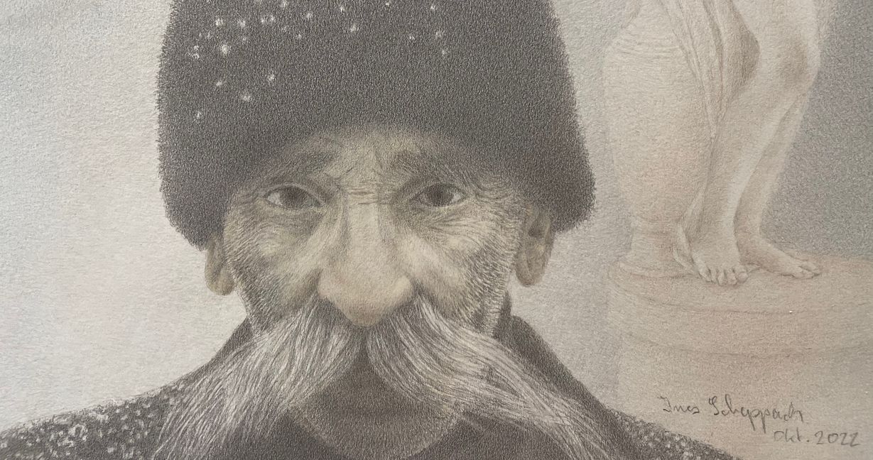 Das Bild "Winter" von Ines Scheppach. Wenn die Künstlerin malt, achtet sie auf jedes Detail.